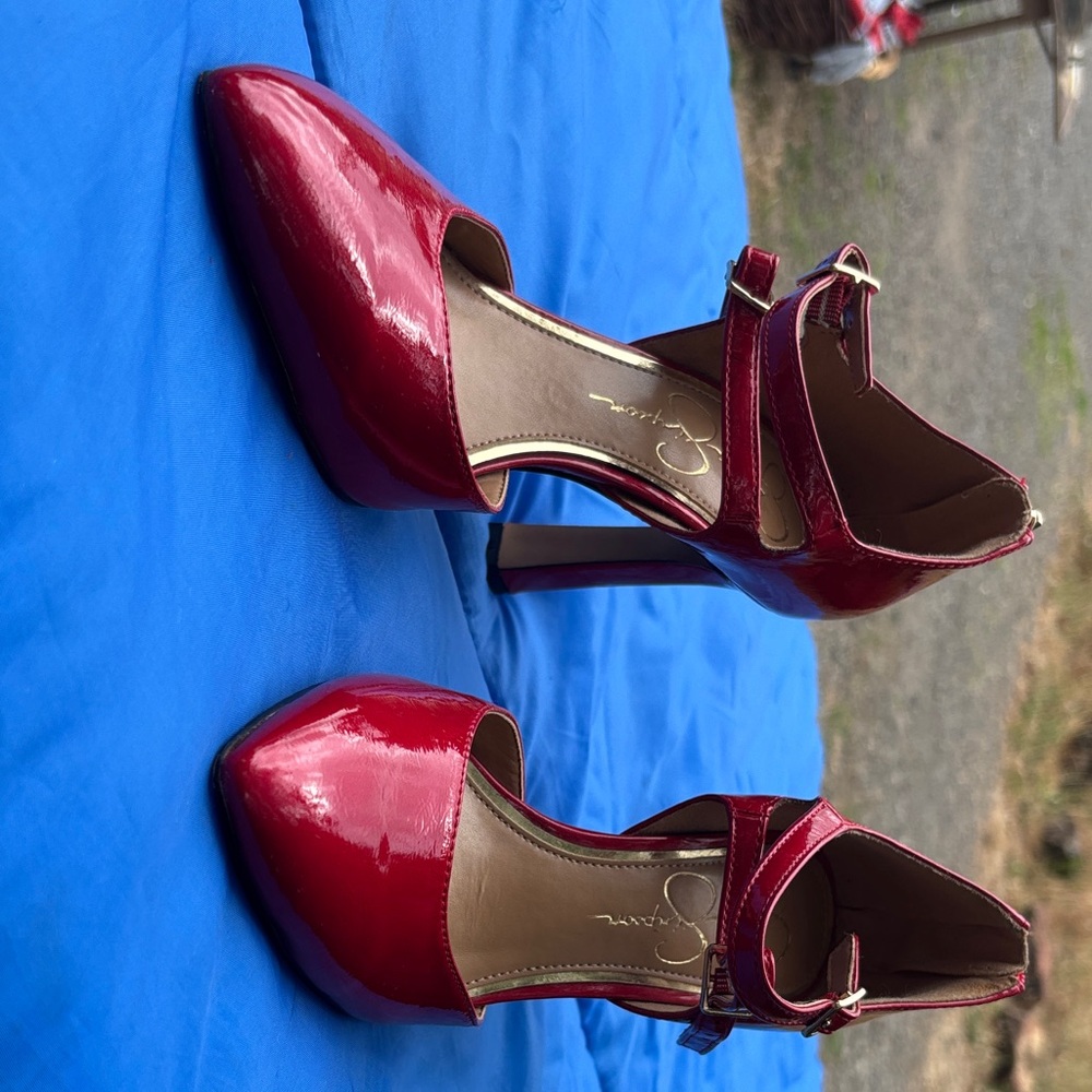 Jessica Simpson Glossy Red Heels